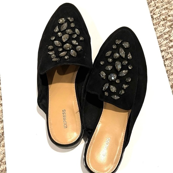 Rhinestone suede slides - Picture 1 of 7
